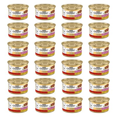 Karma dla kota GOURMET Gold Podwójna przyjemność Wołowina i Kurczak 24 x 85 g