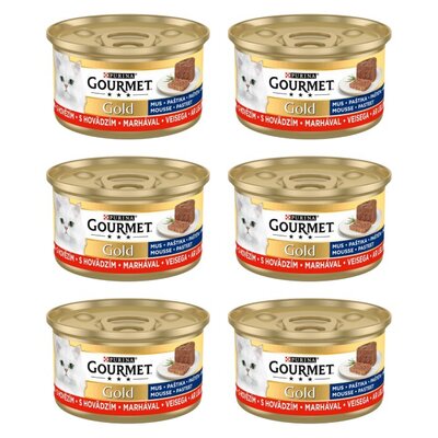 Karma dla kota GOURMET Gold Mus Wołowina 6 x 85 g