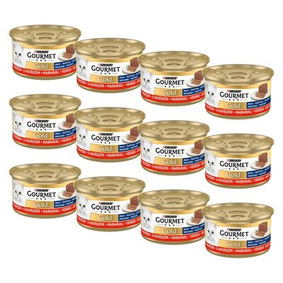 Karma dla kota GOURMET Gold Mus Wołowina 12 x 85 g