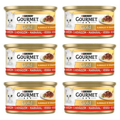 Karma dla kota GOURMET Gold Succulent Delights Wołowina 6 x 85 g