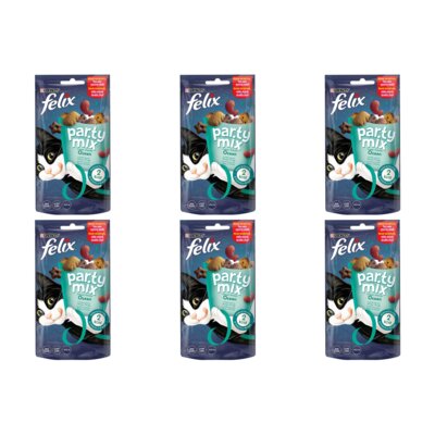 Przysmak dla kota FELIX Party Mix Ocean Łosoś z mintajem i pstrągiem 6 x 60 g