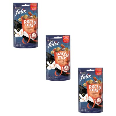 Przysmak dla kota FELIX Party Mix Mixed Grill Wołowina z kurczakiem i łososiem 3 x 60 g