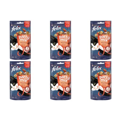 Przysmak dla kota FELIX Party Mix Mixed Grill Wołowina z kurczakiem i łososiem 6 x 60 g