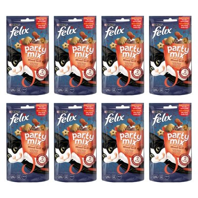 Przysmak dla kota FELIX Party Mix Wołowina z kurczakiem i łososiem 8 x 60 g