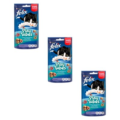 Przysmak dla kota FELIX Play Tubes Pieczona ryba i krewetki 3 x 50 g