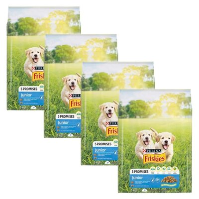 Karma dla psa FRISKIES 5 Promisses Junior Kurczak Warzywa i Mleko 4 x 3 kg
