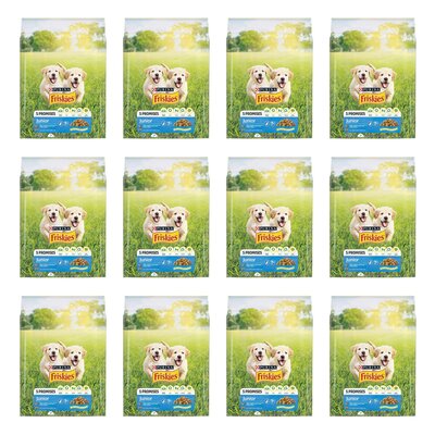 Karma dla psa FRISKIES 5 Promises Junior z kurczakiem i warzywami z mlekiem 12 x 3 kg