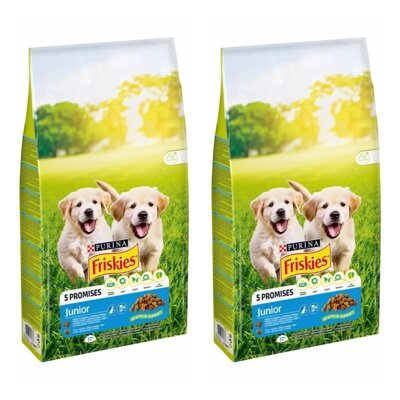 Karma dla psa FRISKIES 5 Promises Junior z kurczakiem i warzywami z mlekiem 2 x 15 kg