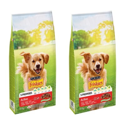 Karma dla psa FRISKIES Active Wołowina 2 x 10 kg