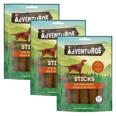 Przysmak dla psa ADVENTUROS Sticks Dziki Smak Bawoła 3 x 120 g
