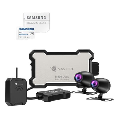 Wideorejestrator NAVITEL M800 Dual + Karta pamięci SAMSUNG Pro Endurance microSDXC 128GB + Adapter