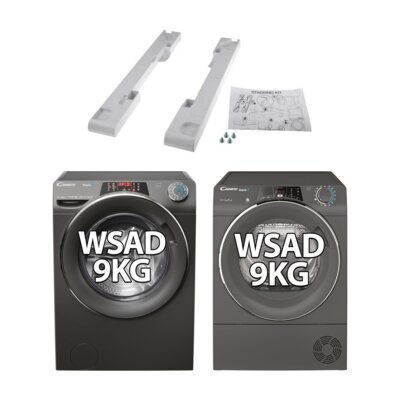 Pralka CANDY Rapido RO1496DWMCRT 1-S 9kg 1400 obr A Quick&Clean + Suszarka CANDY ROE H9A2TCERX-S RapidO + Zestaw podłączeniowy CANDY WSK1101 2 STD