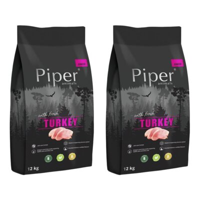 Karma dla psa PIPER Junior z indykiem 2 x 12 kg