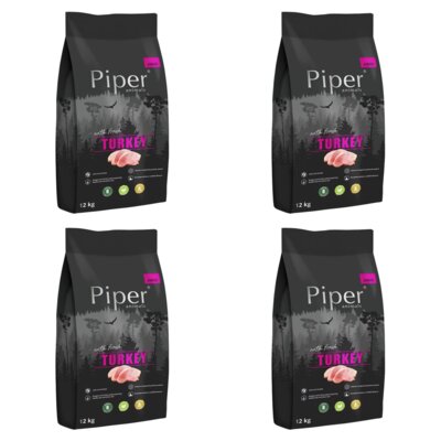 Karma dla psa PIPER Junior z indykiem 4 x 12 kg