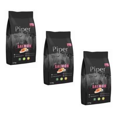 Karma dla psa PIPER Animals z łososiem 3 x 12 kg