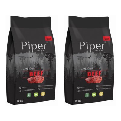 Karma dla psa PIPER Animals z wołowiną 2 x 12 kg