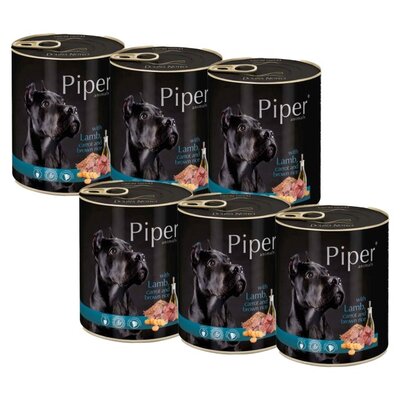 Karma dla psa PIPER Animals z jagnięciną, marchewką i brązowym ryżem 6 x 800 g