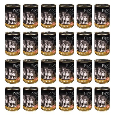 Karma dla psa PIPER Junior z żołądkami kurczaka i brązowym ryżem 24 x 400 g