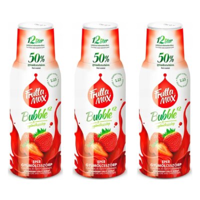 Syrop do saturatorów FRUTTAMAX Truskawka 3 x 500 ml
