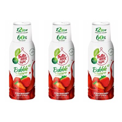 Syrop do saturatorów FRUTTAMAX Light Truskawka 3 x 500 ml bez cukru