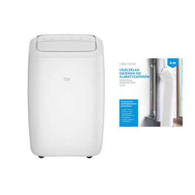 Klimatyzator BEKO BP113H + Uszczelka okienna MILLA HOME do klimatyzatorów przenośnych ACA101
