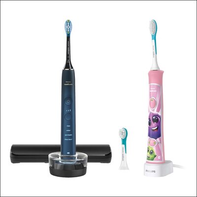 Szczoteczka soniczna PHILIPS Sonicare 9000 DiamondClean HX9911/88 + Szczoteczka soniczna PHILIPS Sonicare For Kids HX6352/42