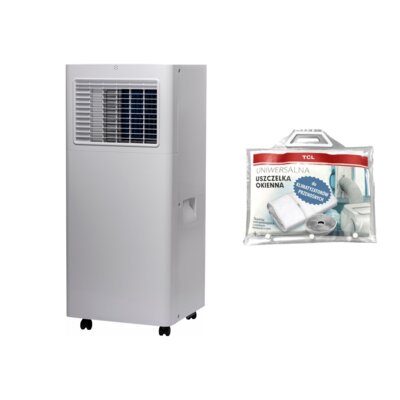 Klimatyzator przenośny LIN TAC-09CPB PSL Osuszanie Wentylacja Tryb Nocny Biały + Uszczelka okienna TCL do klimatyzatora 4 m