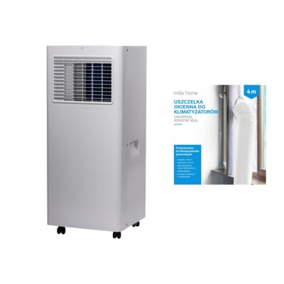 Klimatyzator LIN TAC-09CPB PSL Biały + Uszczelka okienna MILLA HOME do klimatyzatorów przenośnych ACA101
