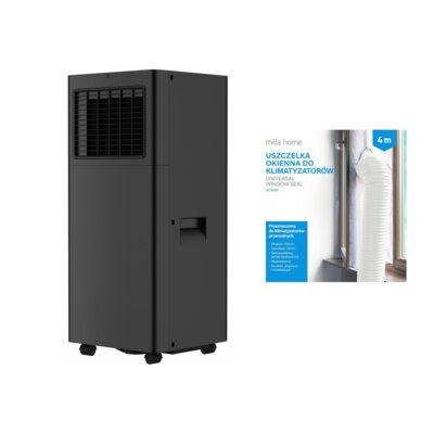 Klimatyzator LIN TAC-09CPB PSL Czarny + Uszczelka okienna MILLA HOME do klimatyzatorów przenośnych ACA101