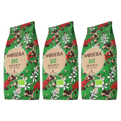 Kawa ziarnista WOSEBA Bio Organic Arabica 3 x 1 kg