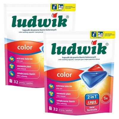 Kapsułki do prania LUDWIK 2in1 Color 64 szt.
