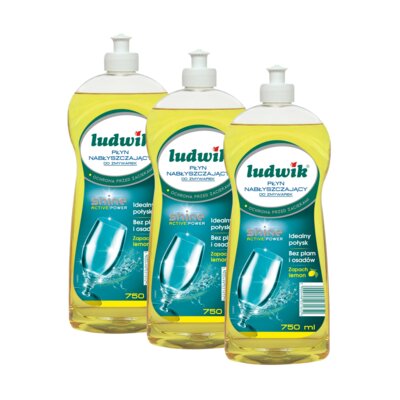 Nabłyszczacz do zmywarek LUDWIK Lemon 3 x 750 ml