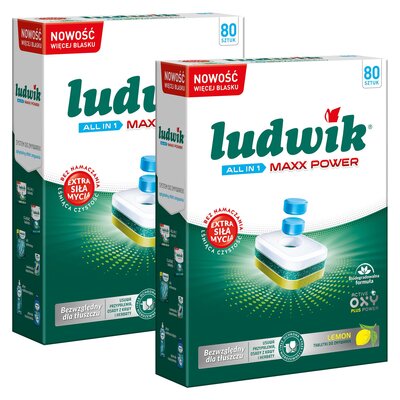 Tabletki do zmywarek LUDWIK All in One Maxx Power Lemon - 160 szt.