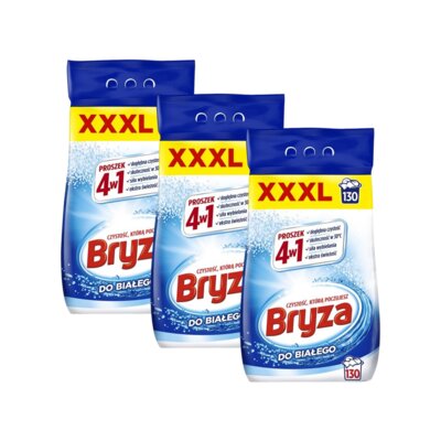 Proszek do prania BRYZA 4w1 White 3 x 8.45 kg do białych tkanin