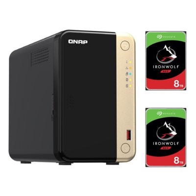 Serwer plików QNAP TS-264-8G 8GB RAM + Dysk SEAGATE IronWolf NAS 8TB HDD (2 szt.)