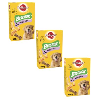 Przysmak dla psa PEDIGREE Biscrok Multi Wołowina z jagnięciną i kurczakiem 3 x 500 g