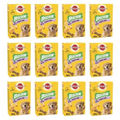 Przysmak dla psa PEDIGREE Biscrok Multi Wołowina z jagnięciną i kurczakiem 12 x 500 g