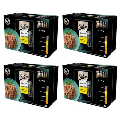 Karma dla kota SHEBA Delicacy in Jelly Smaki Drobiowe 48 x 85 g