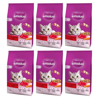 Karma dla kota WHISKAS Wołowina 6 x 1.4 kg