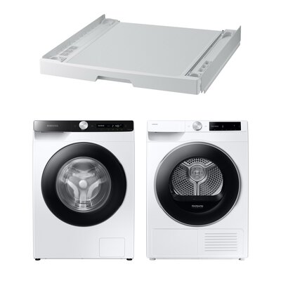 Pralka SAMSUNG WW80T534DAEA AI Energy Control 8kg 1400 obr Autodozowanie EcoBubble + Suszarka SAMSUNG AI DV90DG6845LEU4 z pompą ciepła + Łącznik SAMSUNG SKK-UDW