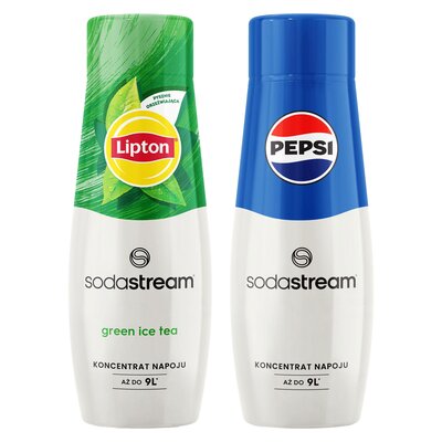Syrop do saturatorów SODASTREAM Lipton Ice Tea Zielona Herbata 440 ml + Syrop do saturatorów SODASTREAM Pepsi 440 ml
