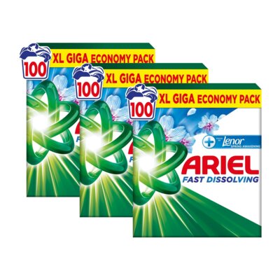 Proszek do prania ARIEL Fast Dissolving + Touch of Lenor Fresh Air 3 x 5.5 kg Uniwersalny