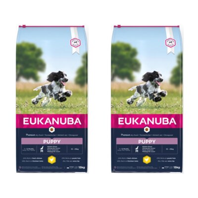 Karma dla psa EUKANUBA Puppy Medium Breeds Kurczak 2 x 15 kg