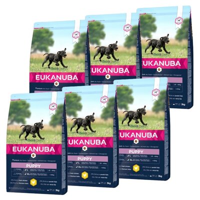 Karma dla psa EUKANUBA Puppy Large Breeds Kurczak 6 x 3 kg