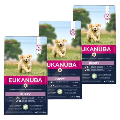 Karma dla psa EUKANUBA Puppy Large Breeds Jagnięcina z ryżem 3 x 2.5 kg