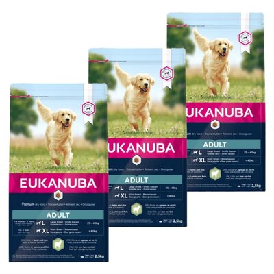 Karma dla psa EUKANUBA Adult Large Breeds Adult Jagnięcina z ryżem 3 x 2.5 kg