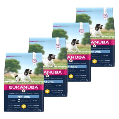 Karma dla psa EUKANUBA Mature Medium Breeds Kurczak 4 x 3 kg