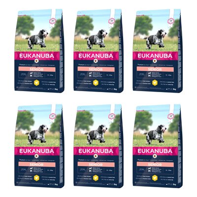 Karma dla psa EUKANUBA Senior Medium Breeds Kurczak 6 x 3 kg