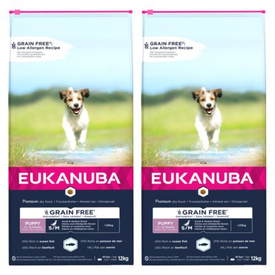 Karma dla psa EUKANUBA Grain Free Puppy Ryby Oceaniczne 2 x 12 kg
