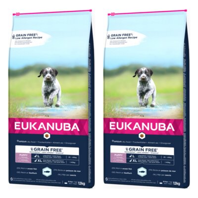 Karma dla psa EUKANUBA Grain Free Puppy Large Breeds Ryba Oceaniczna 2 x 12 kg